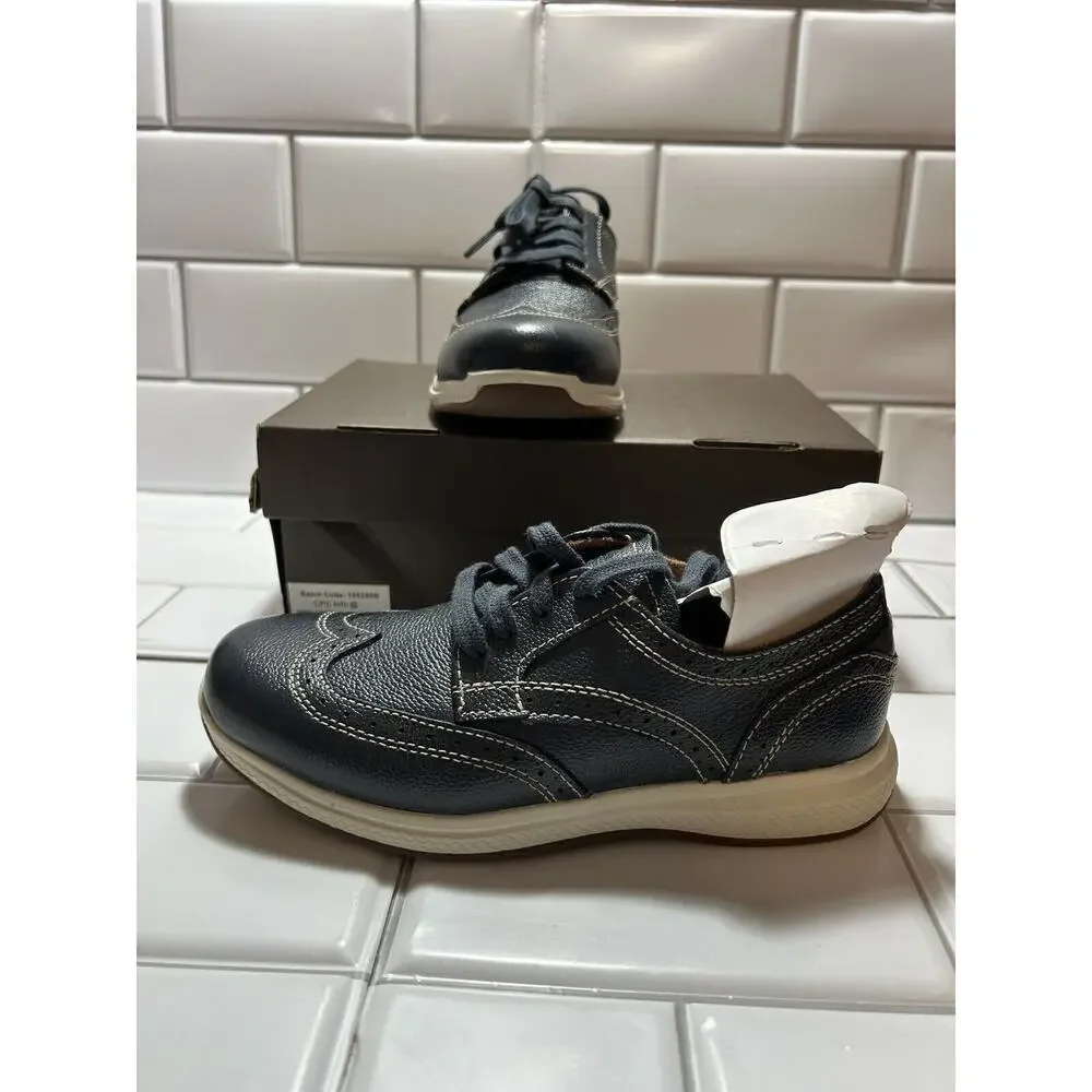 Florsheim Kids Great Lakes Jr Wingtip Oxfords Boys Size 2 1/2 M Navy Blue Laces